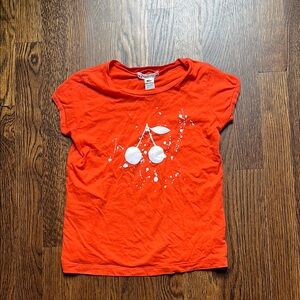 Bonpoint Orange Kids T-Shirt with Cherry Design